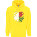 Torn Madagascar Flag Madagascan Day Football Childrens Kids Hoodie Yellow