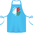 Torn Madagascar Flag Madagascan Day Football Cotton Apron 100% Organic Turquoise