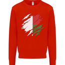 Torn Madagascar Flag Madagascan Day Football Kids Sweatshirt Jumper Bright Red