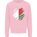 Torn Madagascar Flag Madagascan Day Football Kids Sweatshirt Jumper Light Pink