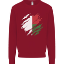 Torn Madagascar Flag Madagascan Day Football Kids Sweatshirt Jumper Red