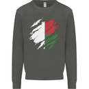 Torn Madagascar Flag Madagascan Day Football Kids Sweatshirt Jumper Storm Grey