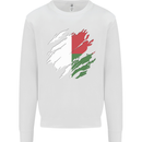 Torn Madagascar Flag Madagascan Day Football Kids Sweatshirt Jumper White