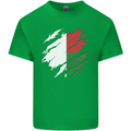 Torn Madagascar Flag Madagascan Day Football Kids T-Shirt Childrens Irish Green