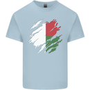 Torn Madagascar Flag Madagascan Day Football Kids T-Shirt Childrens Light Blue