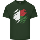 Torn Madagascar Flag Madagascan Day Football Mens Cotton T-Shirt Tee Top Forest Green