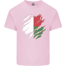 Torn Madagascar Flag Madagascan Day Football Mens Cotton T-Shirt Tee Top Light Pink