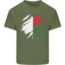 Torn Madagascar Flag Madagascan Day Football Mens Cotton T-Shirt Tee Top Military Green