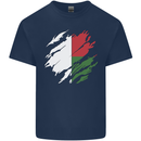 Torn Madagascar Flag Madagascan Day Football Mens Cotton T-Shirt Tee Top Navy Blue
