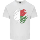 Torn Madagascar Flag Madagascan Day Football Mens Cotton T-Shirt Tee Top White