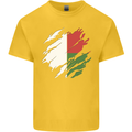Torn Madagascar Flag Madagascan Day Football Mens Cotton T-Shirt Tee Top Yellow