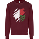 Torn Madagascar Flag Madagascan Day Football Mens Sweatshirt Jumper Maroon
