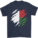 Torn Madagascar Flag Madagascan Day Football Mens T-Shirt 100% Cotton Navy Blue