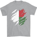 Torn Madagascar Flag Madagascan Day Football Mens T-Shirt 100% Cotton Sports Grey