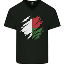 Torn Madagascar Flag Madagascan Day Football Mens V-Neck Cotton T-Shirt Black