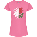 Torn Madagascar Flag Madagascan Day Football Womens Petite Cut T-Shirt Azalea