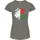 Torn Madagascar Flag Madagascan Day Football Womens Petite Cut T-Shirt Charcoal