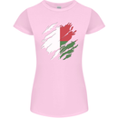 Torn Madagascar Flag Madagascan Day Football Womens Petite Cut T-Shirt Light Pink