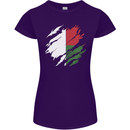 Torn Madagascar Flag Madagascan Day Football Womens Petite Cut T-Shirt Purple