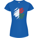 Torn Madagascar Flag Madagascan Day Football Womens Petite Cut T-Shirt Royal Blue