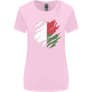 Torn Madagascar Flag Madagascan Day Football Womens Wider Cut T-Shirt Light Pink
