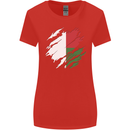 Torn Madagascar Flag Madagascan Day Football Womens Wider Cut T-Shirt Red