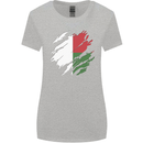 Torn Madagascar Flag Madagascan Day Football Womens Wider Cut T-Shirt Sports Grey