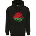 Torn Malawi Flag Malawian Day Football Childrens Kids Hoodie Black