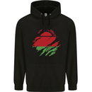 Torn Malawi Flag Malawian Day Football Childrens Kids Hoodie Black