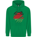 Torn Malawi Flag Malawian Day Football Childrens Kids Hoodie Irish Green
