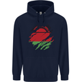 Torn Malawi Flag Malawian Day Football Childrens Kids Hoodie Navy Blue