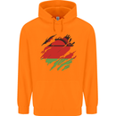 Torn Malawi Flag Malawian Day Football Childrens Kids Hoodie Orange