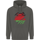 Torn Malawi Flag Malawian Day Football Childrens Kids Hoodie Storm Grey