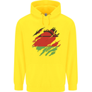 Torn Malawi Flag Malawian Day Football Childrens Kids Hoodie Yellow