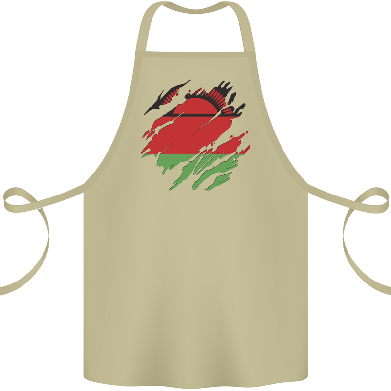 Torn Malawi Flag Malawian Day Football Cotton Apron 100% Organic Khaki
