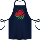 Torn Malawi Flag Malawian Day Football Cotton Apron 100% Organic Navy Blue
