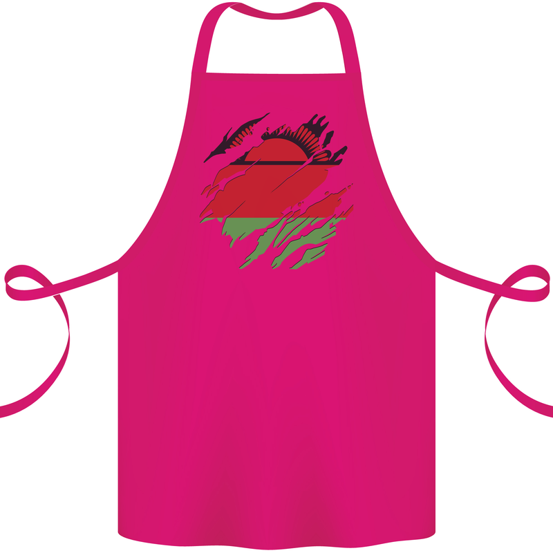 Torn Malawi Flag Malawian Day Football Cotton Apron 100% Organic Pink