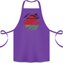 Torn Malawi Flag Malawian Day Football Cotton Apron 100% Organic Purple