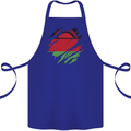 Torn Malawi Flag Malawian Day Football Cotton Apron 100% Organic Royal Blue