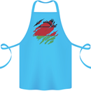 Torn Malawi Flag Malawian Day Football Cotton Apron 100% Organic Turquoise