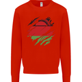 Torn Malawi Flag Malawian Day Football Kids Sweatshirt Jumper Bright Red