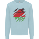Torn Malawi Flag Malawian Day Football Kids Sweatshirt Jumper Light Blue