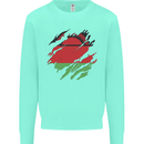 Torn Malawi Flag Malawian Day Football Kids Sweatshirt Jumper Peppermint