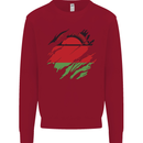 Torn Malawi Flag Malawian Day Football Kids Sweatshirt Jumper Red