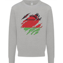 Torn Malawi Flag Malawian Day Football Kids Sweatshirt Jumper Sports Grey
