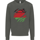 Torn Malawi Flag Malawian Day Football Kids Sweatshirt Jumper Storm Grey