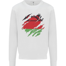 Torn Malawi Flag Malawian Day Football Kids Sweatshirt Jumper White