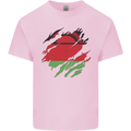 Torn Malawi Flag Malawian Day Football Kids T-Shirt Childrens Light Pink