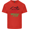 Torn Malawi Flag Malawian Day Football Kids T-Shirt Childrens Red
