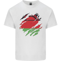 Torn Malawi Flag Malawian Day Football Kids T-Shirt Childrens White